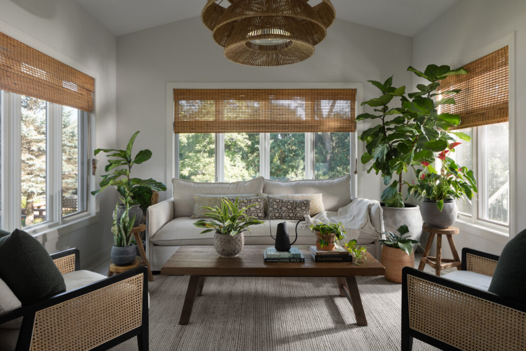 beautiful modern living room filled with natural light